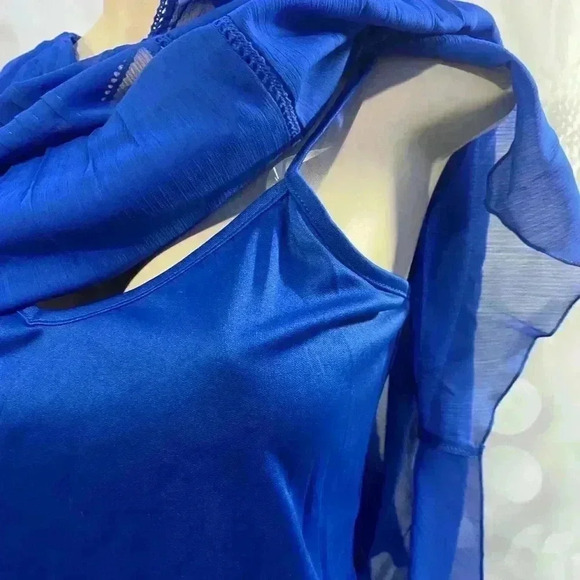 Valerie Stevens Womens Galaxy Blue Blouse - Picture 7 of 10